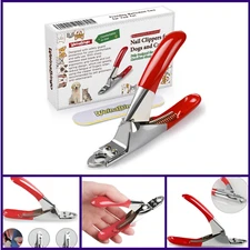 Dog Cat Pets Nail Clippers, Professional Pets Claw Trimmer with Free Nail File