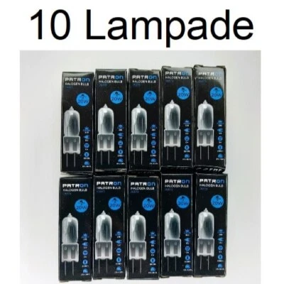 PATRON Confezione 10 lampade / lampadine BISPINA G4 alogena consumo 20W 12V