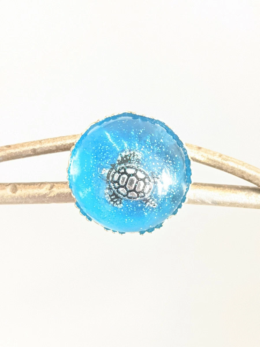 Handmade Glittery Underwater Ocean Turtle Large Statement Resin