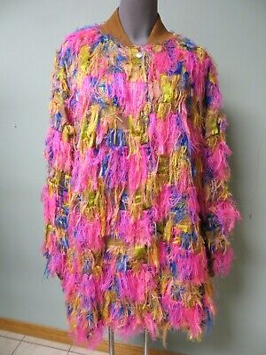 Dries Van Noten Swishy Shabby Pink Multi Fringed Coat Dress Dries Van Noten Swishy Shabby Pink Multi Fringed Coat Dress
