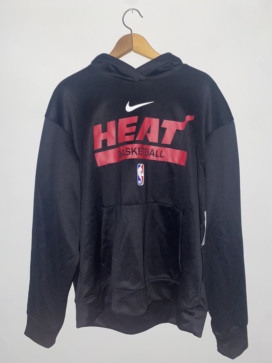 NIKE NBA DRI FIT MIAMI HEAT HOODIE SWEATSHIRT SIZE 2XL NWT BLACK $80
