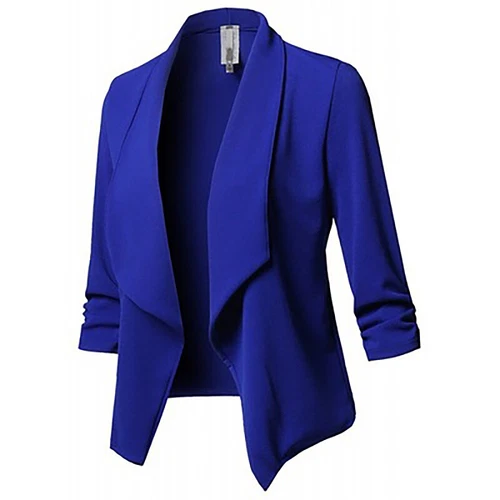 Womens Lightweight Classic Draped Open Front Blazer with Plus Size Ladies Jakcet - Picture 11 of 37