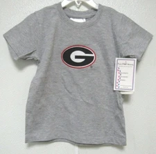 NCAA Georgia Bulldogs Embroidered Logo Gray T-Shirt Style Two Feet Ahead #119