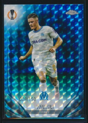 2023-24 Topps Chrome UEFA Club Blue Geometric Refractors #135 Vitinha /150