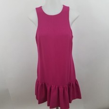 Keepsake Dress XS Barbie Pink Shift A-line Ruffle Sleeveless Solid Work Career