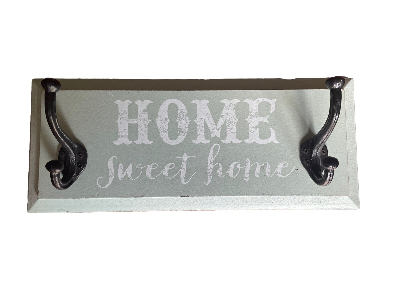 Home Sweet Home Wall Mounted Coat/Hat Rack Wooden Distressed/ Rustic