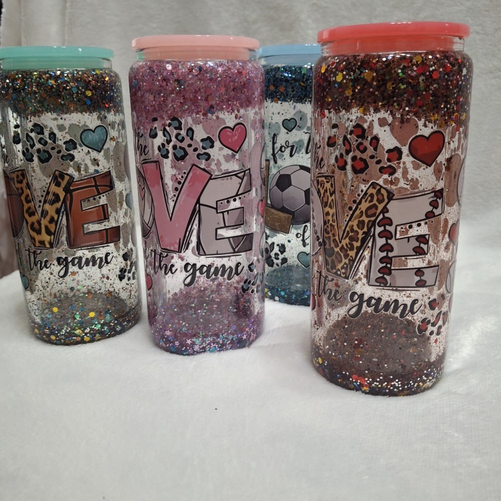20oz Sports Theme Tumbler Snow Globe Cup For The Love Of The Game