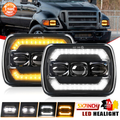 2x E-geprüft 5x7 Zoll LED Scheinwerfer für Jeep Cherokee XJ Wrangler YJ Ford GMC