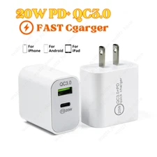 20W USB-C PD Fast Charger Block Power Adapter Lot For iPad iPhone 14 13 12 11Pro