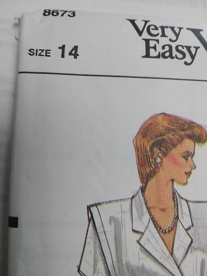 Vogue 8673 Dress Double Breasted Sewing Pattern Ladies 14 UC VTG 80s Very Easy - Image 4 of 4