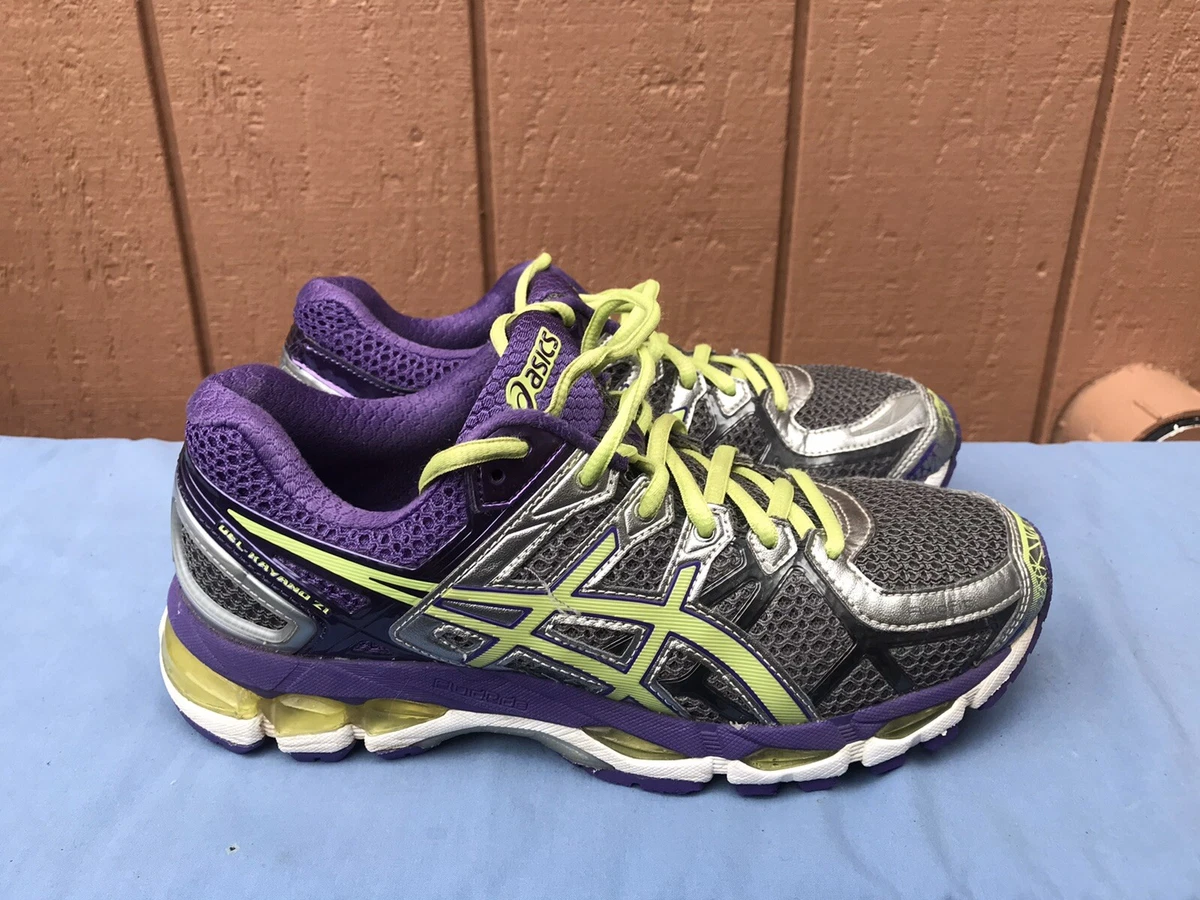 EUC Asics Gel Kayano 21 US 8 Women s Running Shoes Silver Purple