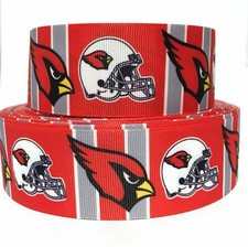 GROSGRAIN RIBBON 5/8" , 7/8", 1.5", 3" Football Sports c9 Team Printed