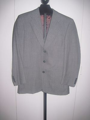 ROBERTO VASSALLI MEN'S GRAY WOOL SPORT JACKET-38R-GENTLY WORN-LINED-TINY CHECKS