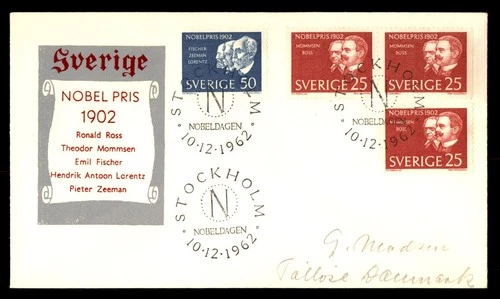 Mayfairstamps Sweden FDC 1962 Nobel Prize Winners Combo First Day Cover aaw_7387