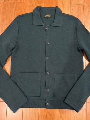 LE MONT St MICHEL Green Wool Cardigan S Size Milano Jacket
