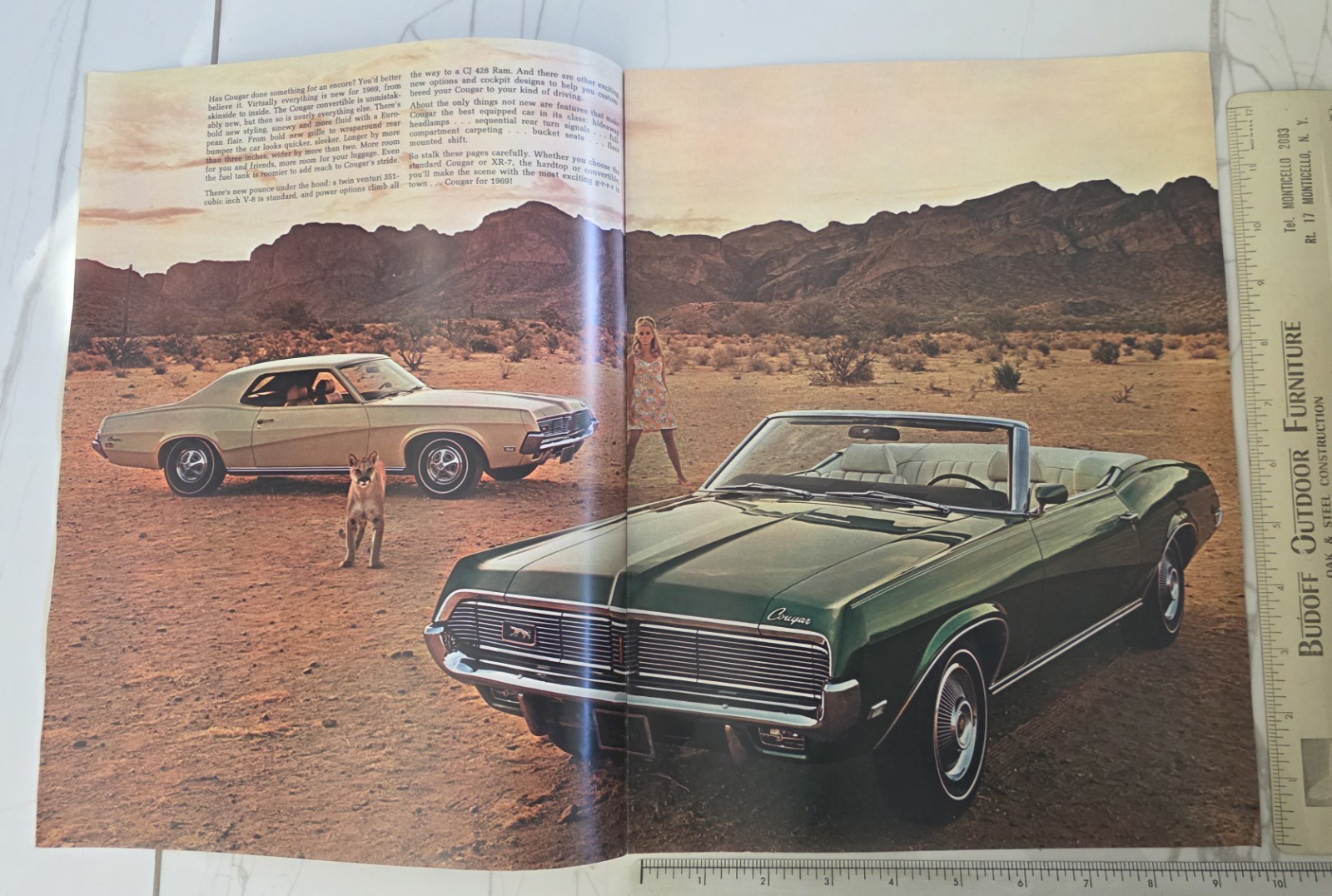 1969 Original Dealership Mercury Cougar CJ 428, XR7, CONVERTIBLE Sales Brochure thumbnail 5