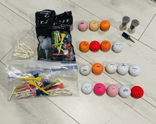 Mix of Used Golf Balls (Callaway, Titelist, Nitro, etc.) Plus Golf Tees & Driver