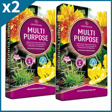 GROWMOOR 100 LITRE MULTI ALL PURPOSE COMPOST 2 x 50L BAGS CONTAINERS GARDEN NEW 0.20 per litre