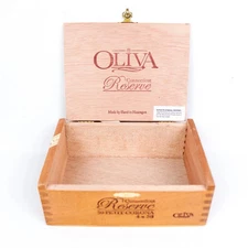 Oliva Petit Corona Connecticut Reserve Empty Wood Cigar Box 6.75" x 4.75" x 2.25