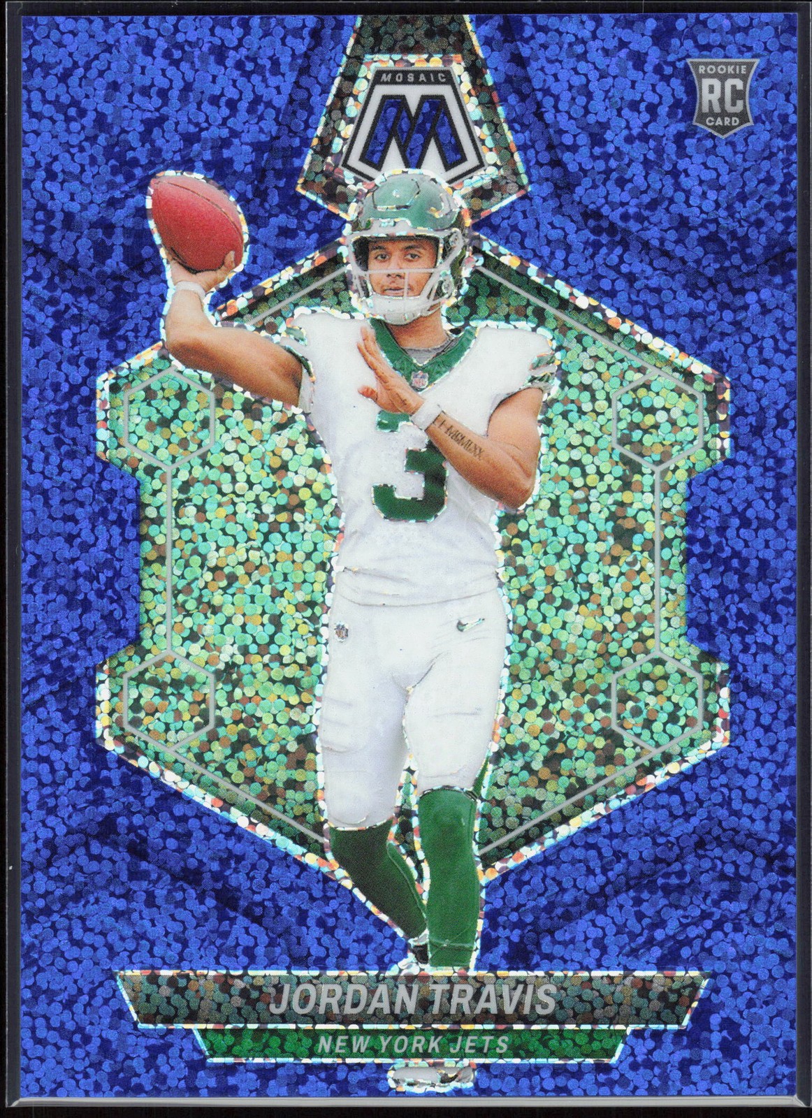 2024 Panini Mosaic Jordan Travis Blue Sparkle #/96 #395