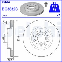Bremsscheibe FüR Audi A3 8P Cabrio Sportback Skoda Octavia I Combi 1U5 Ii 04-19