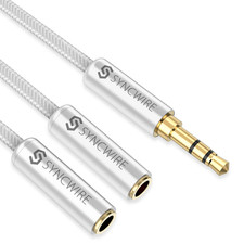 Headphone Splitter, Nylon-Braided 3.5Mm Extension Cable Audio Stereo Y Splitter