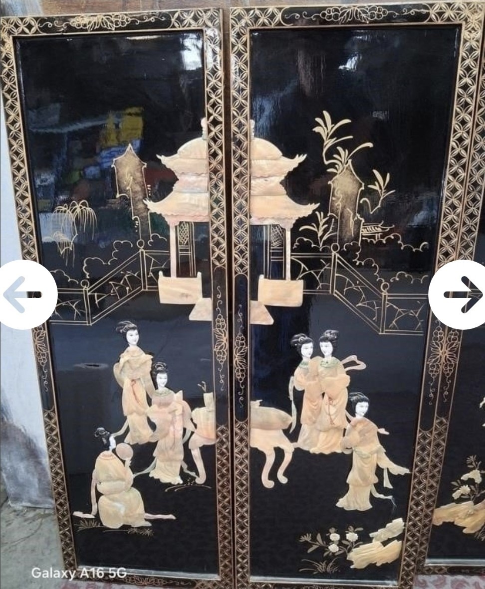 4 Panel Asian Artwork Panel