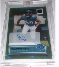 2022 PANINI CLEARLY DONRUSS TRAVON WALKER AUTO GREEN RATED ROOKIE /25 JAGUARS