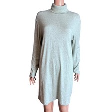 Zara Turtleneck Knit Sweater Dress Med Clean Girl Stretch Long Sleeve Workwear