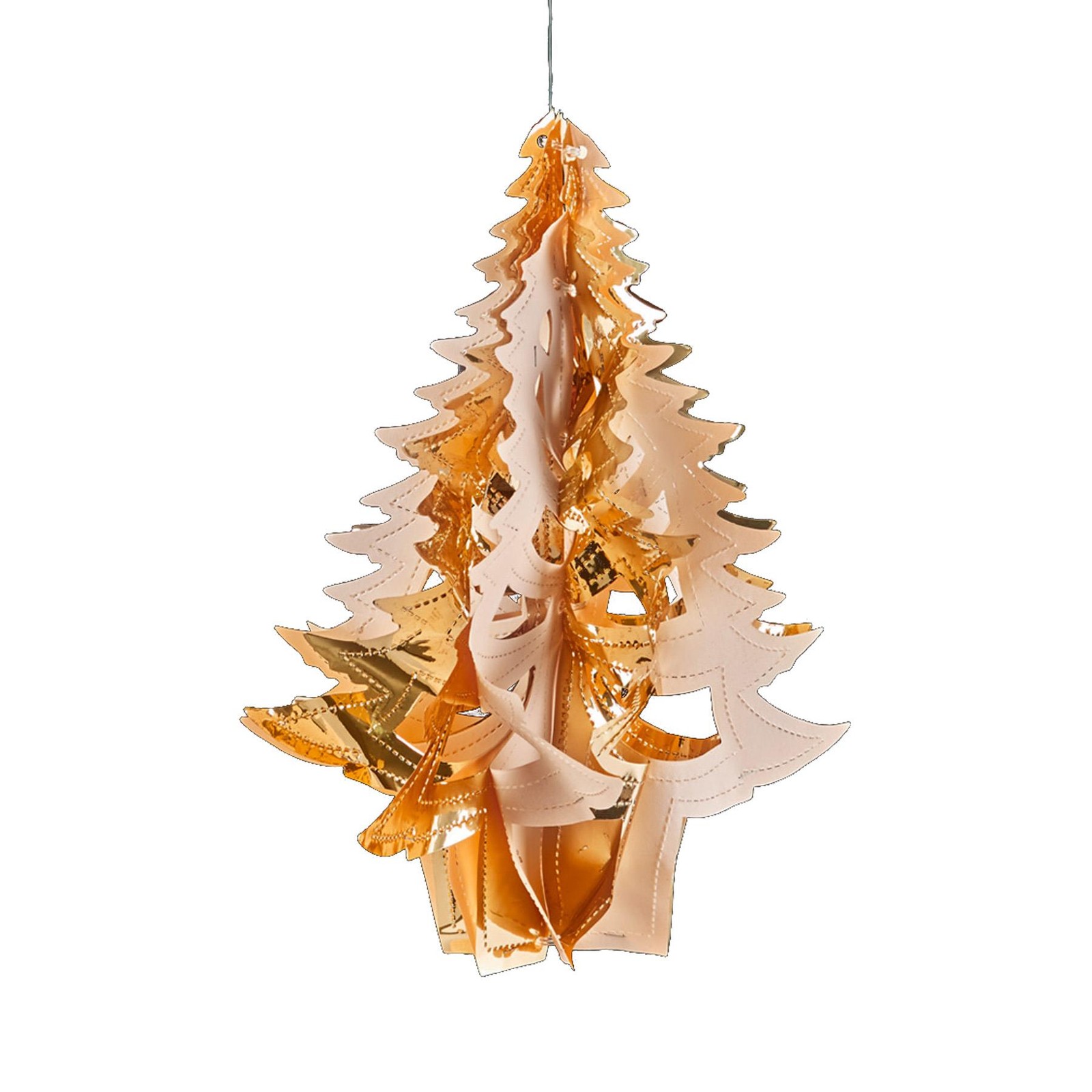 Christmas Foil Ceiling Decorations Rose Gold - 40cm Tree x1