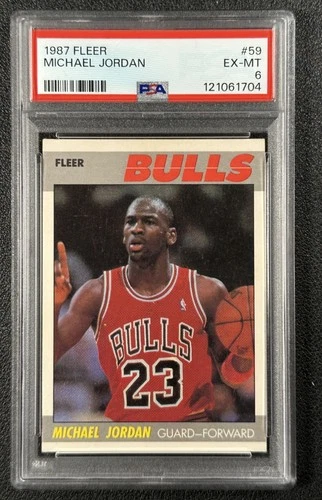 MICHAEL JORDAN PSA 6 1987-88 FLEER BASKETBALL #59 BULLS 1704