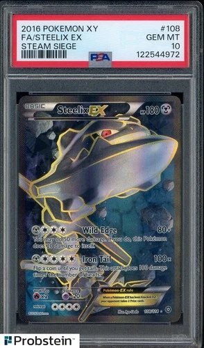 2016 Pokemon XY Steam Siege #108 FA Steelix EX PSA 10 GEM MINT