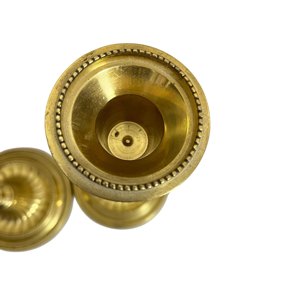 Hosley Solid Lacquered Brass Roman Candle Holder 10.5"H - Image 4 of 4