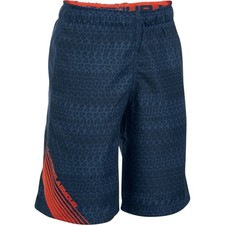 Under Armour Boys Mania Volley Shorts Navy/Blackout /Orange YLG