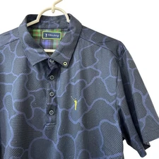 William Murray Mens Size Large Blue In the Weeds Short Sleeve Polo Shirt Golf 