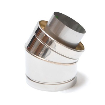 ASTEC Rohrbogen 45° Winkel Doppelwandig DN113-300 Edelstahl Rohr Bogen Schornste