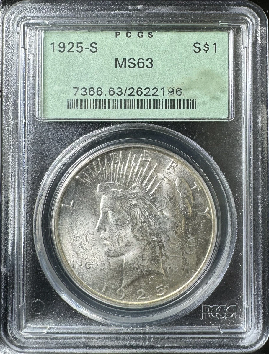 MS 63 Graded 1925 Year Peace Dollars (1921-1935) for sale | eBay