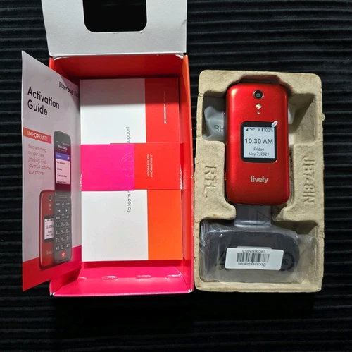 NEW Lively Jitterbug Flip2 Flip Cell Phone for Seniors - RED - Picture 4 of 5