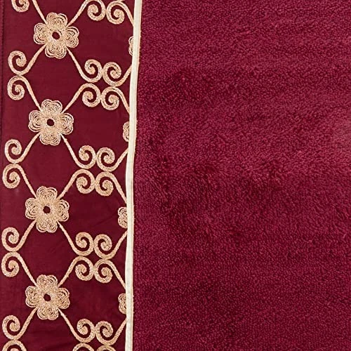  Alfombra de baño vintage rosa, borgoña/dorada Foto 4 de 4