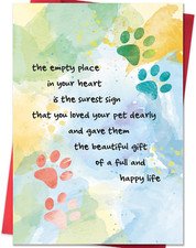 Pet Sympathy Card for Dog Cat,Loss of Dog Cat Sympathy Gift,Pets Memorial Gifts,