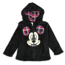 Disney Little Boys' Toddler Mickey Mouse Plush Zip Hoodie Jacket