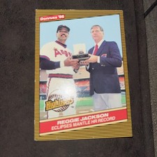 1986 DONRUSS HIGHLIGHTS BASEBALL CARD 10 HOF REGGIE JACKSON MICKEY MANTLE
