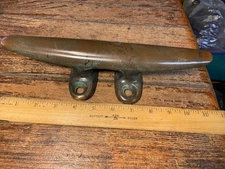 VINTAGE (ONE ONLY) CAST BRONZE 10 1/2" CLEAT OR DOOR HANDLE, BEAUTIFUL PATINA