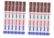 Paint Markers, 12 Pack Oil-Based Waterproof Quick Dry Permanent Paint Pen Brown