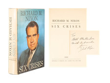 Richard M Nixon / Six Crises Presentation copy Signed 1st Edition 1962