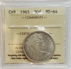 1965 CANADA SILVER 50 CENT - ICCS CERTIFIED MS-64 - QN ELIZABETH II HALF DOLLAR