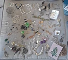 Almost 2lbs  vintage costume Jewelry Lot Wear Repair Craft Junk Drawer Fun (JJ1)
