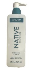 Native Shave Care Super Silky Shave Oil Cashmere Rain Sulfate-Free 7.6 fl oz