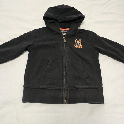 Psycho Bunny Full Zip Kangaroo Pocket Hoodie Size XXS 4 Black