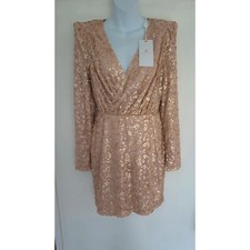Forever Unique structured sequin long sleeve party and cocktail dress UK size 14